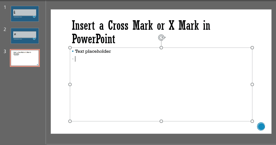 Place your insertion point