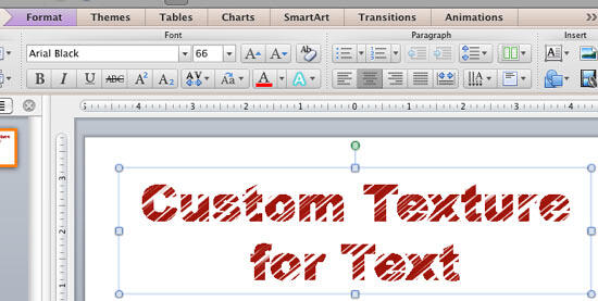 Text with a custom texture fill applied Text with a custom texture fill applied
