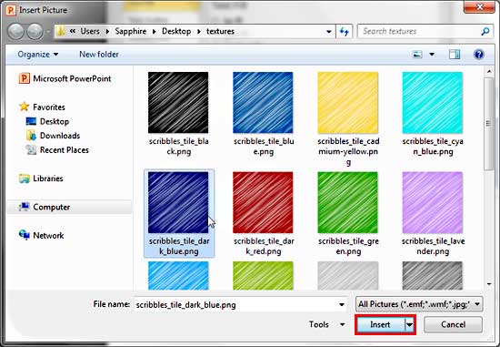 Insert Picture dialog box Insert Picture dialog box