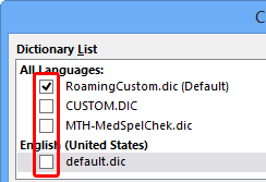 Enable/disable custom dictionaries for spell check Enable/disable custom dictionaries for spell check