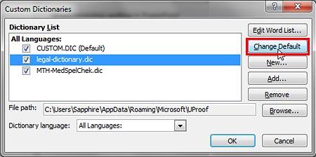 Change Default button