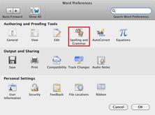 Choose Word | Preferences menu option Choose Word | Preferences menu option