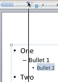 First Line Indent Marker being dragged leftwards First Line Indent Marker being dragged leftwards