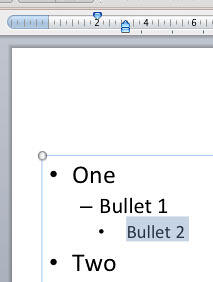 Bullet character moved leftwards Bullet character moved leftwards