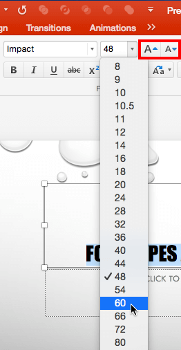 Font Size being changed