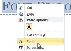 Font option selected Font option selected