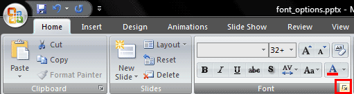 Launch font dialog Launch font dialog