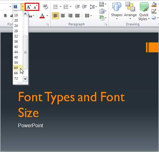 Font Size being changed