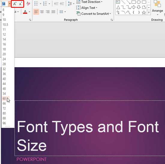 Font Size being changed