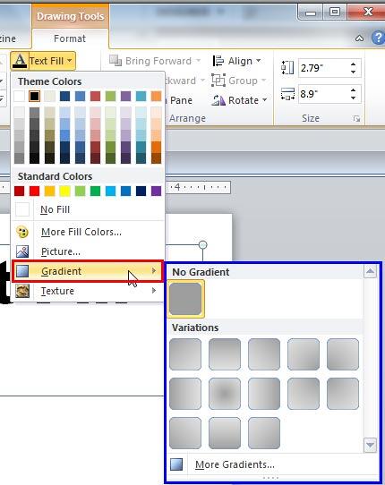 Gradient sub-gallery