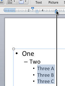 Hanging Indent Marker being dragged rightwards