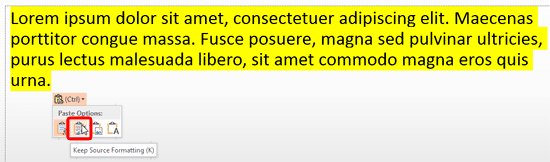 Select Keep Source Formatting option Select Keep Source Formatting option