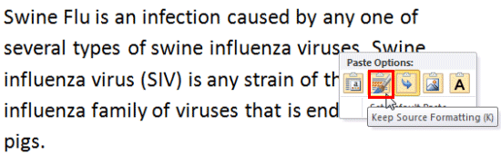 Keep Source Formatting option Keep Source Formatting option
