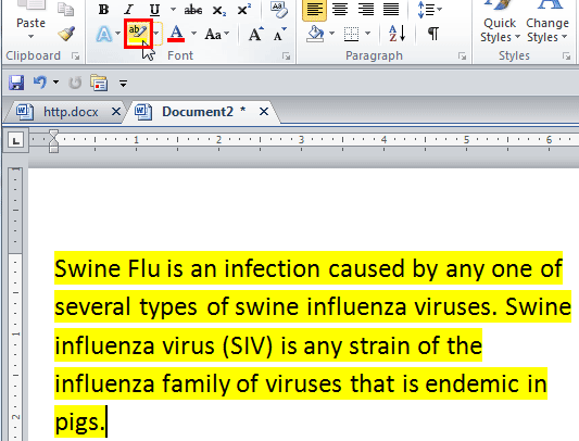 Text highlighted Text highlighted