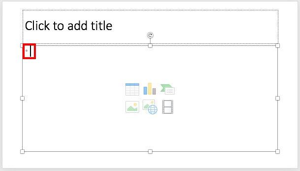 A text placeholder with an insertion point