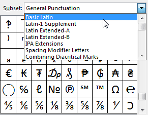Subset drop-down Subset drop-down