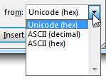 Encoding standards drop-down list Encoding standards drop-down list