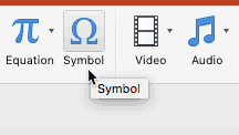 Click the Symbol button Click the Symbol button