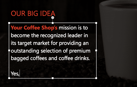 Establish an insertion point Establish an insertion point