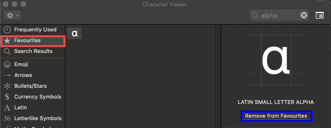 Favorites option in the Categories pane Favorites option in the Categories pane