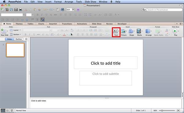 PowerPoint 2011 opens with a blank presentation when launched