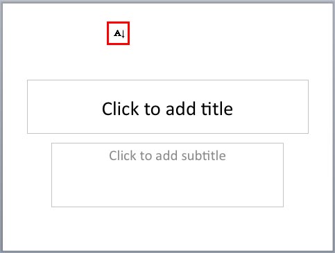 Cursor indicates text box insertion mode