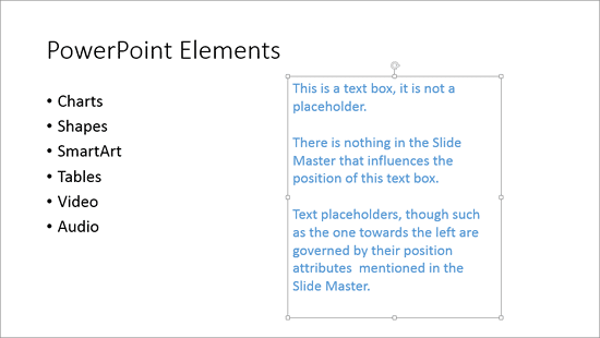 Text box selected Text box selected