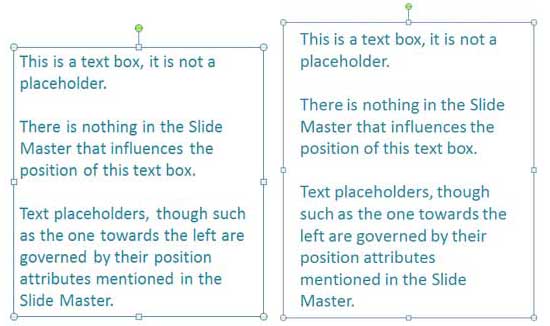 Compare the same text container with differing margins Compare the same text container with differing margins