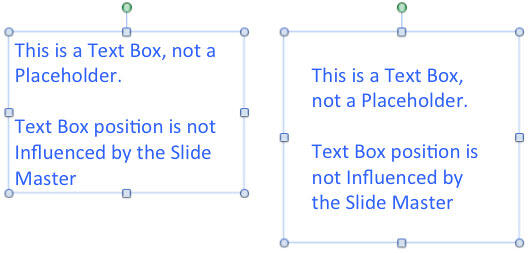 Variations of the same text box with default and changed internal margin settings Variations of the same text box with default and changed internal margin settings