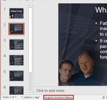 Language being displayed on the Status Bar Language being displayed on the Status Bar