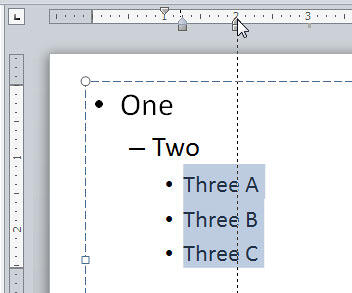 Hanging Indent Marker being dragged rightwards