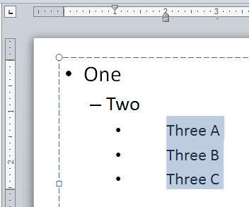 Paragraphs repositioned without effecting the bullet character's position