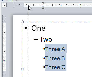 Hanging Indent Marker being dragged beyond First Indent Marker