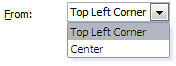Options within the From drop-down list to decide the anchor point for the text box Options within the From drop-down list to decide the anchor point for the text box