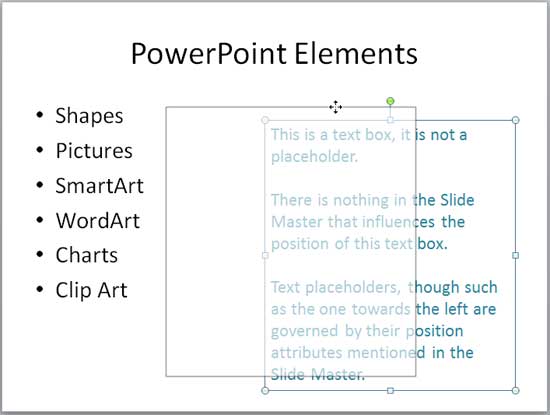 Text box is being moved Text box is being moved
