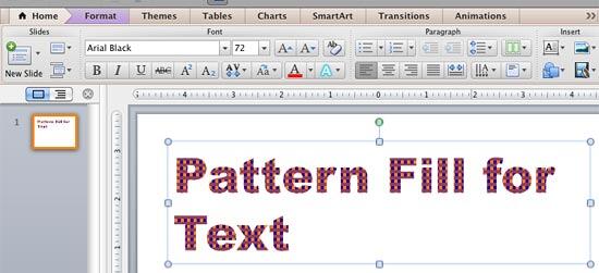 Text with a pattern fill applied Text with a pattern fill applied