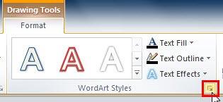 Format Text Effects dialog launcher