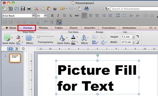 Format tab of the Ribbon Format tab of the Ribbon