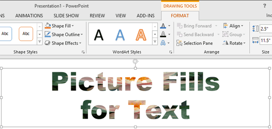 Text with picture fill added Text with picture fill added