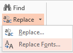 Replace Fonts option Replace Fonts option