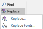 Replace Fonts option Replace Fonts option