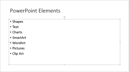 Entire Placeholder is selected