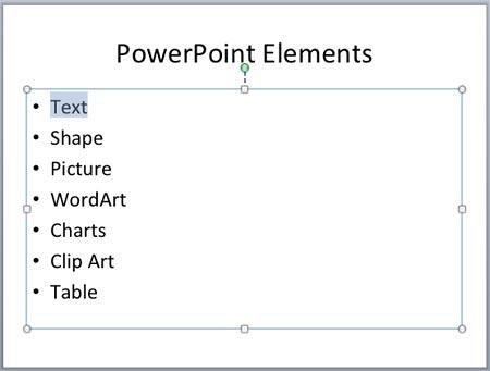 Text selected within the text placeholder Text selected within the text placeholder