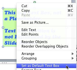 Set as Default Text Box option selected Set as Default Text Box option selected