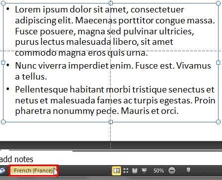 Language option changed on the Status Bar Language option changed on the Status Bar