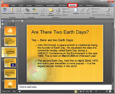 Presentation opened for spell check within PowerPoint 2010 Presentation opened for spell check within PowerPoint 2010