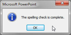 PowerPoint message window PowerPoint message window