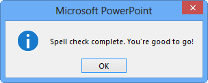 PowerPoint message window PowerPoint message window