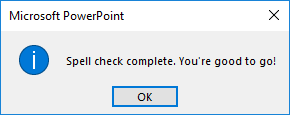 PowerPoint message window