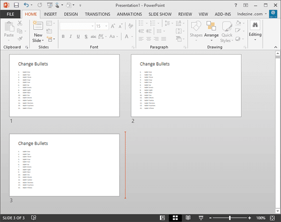 The original slide, and the two duplicates The original slide, and the two duplicates